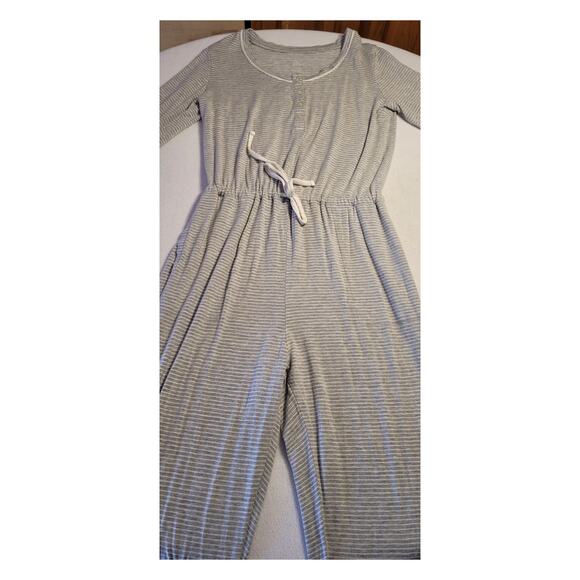 Stars Above Womens Sleep Jumper Pjs S Grey Stripes Long Sleeve Drawstring Waist - Picture 3 of 9